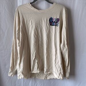 Life Is Good Cream Good Vibes Long-Sleeve Crewneck